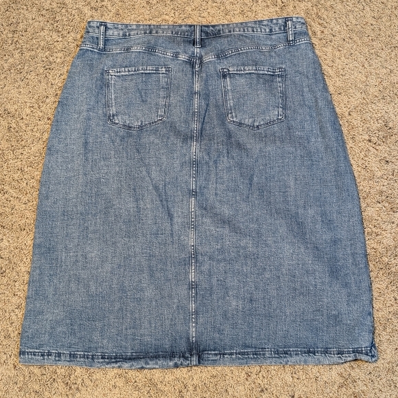 Simply Vera Stretch Midi Denim Skirt Front Slit XXL - Picture 3 of 11
